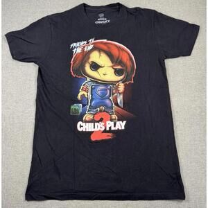 Chucky We’re Friends Embroidered T Shirt Size Medium